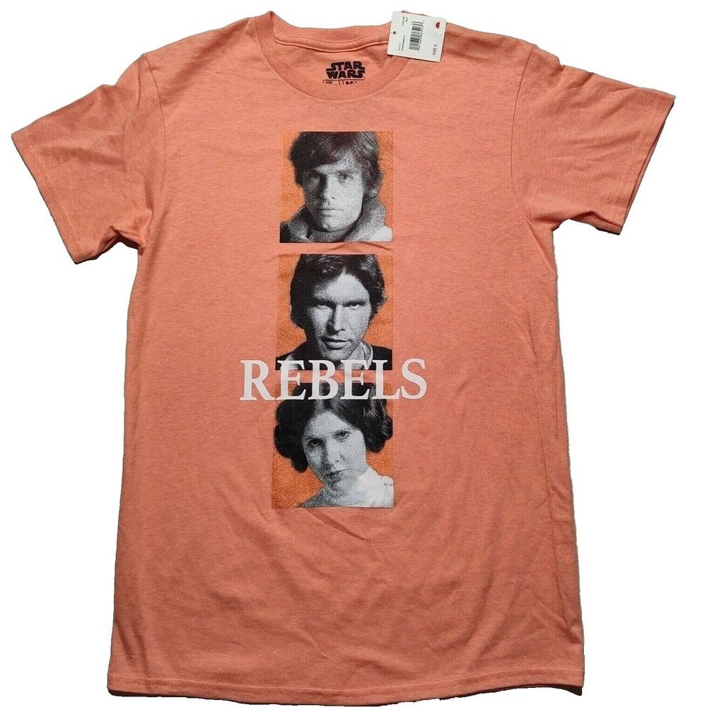 STAR WARS REBELS Men Small Luke Skywalker + Han Solo + Princess Leia T-Shirt NEW